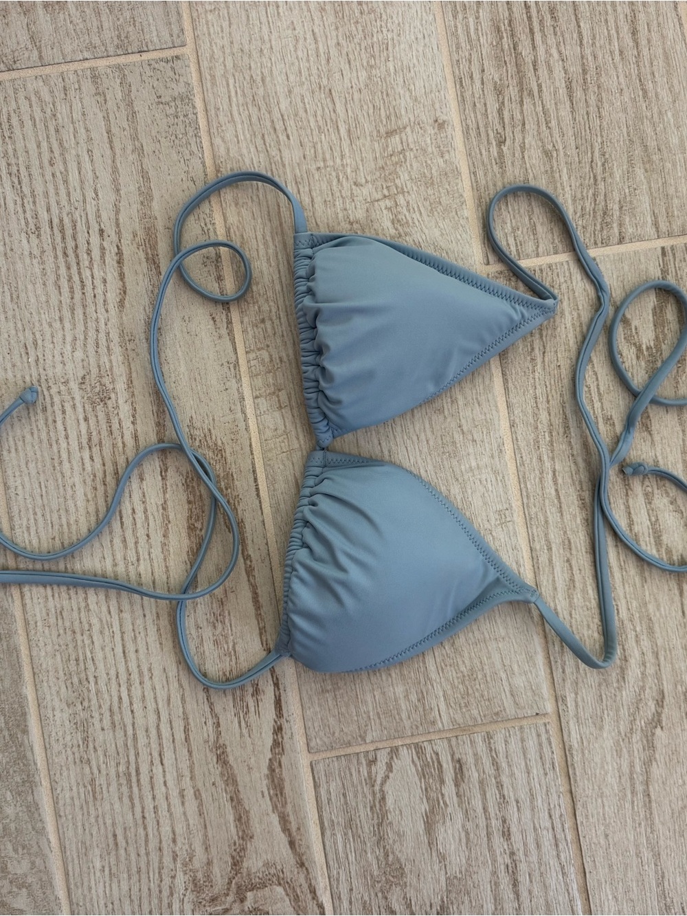 J. Crew Dusty Blue Triangle String Bikini Top